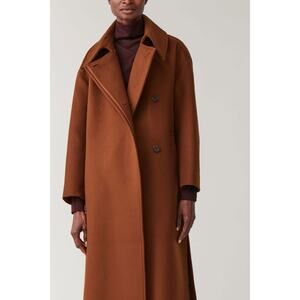 COS Wool Blend Teddy Trench in Rust Sz 2